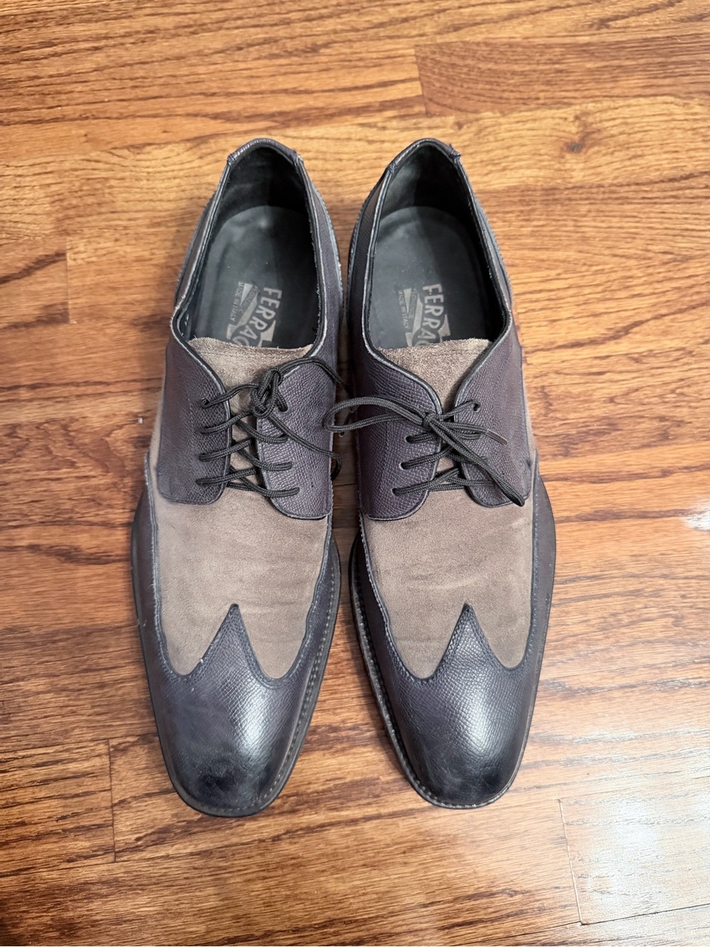 Salvatore Ferragamo Two-Tone Black & Brown Men’s Dress Shoes